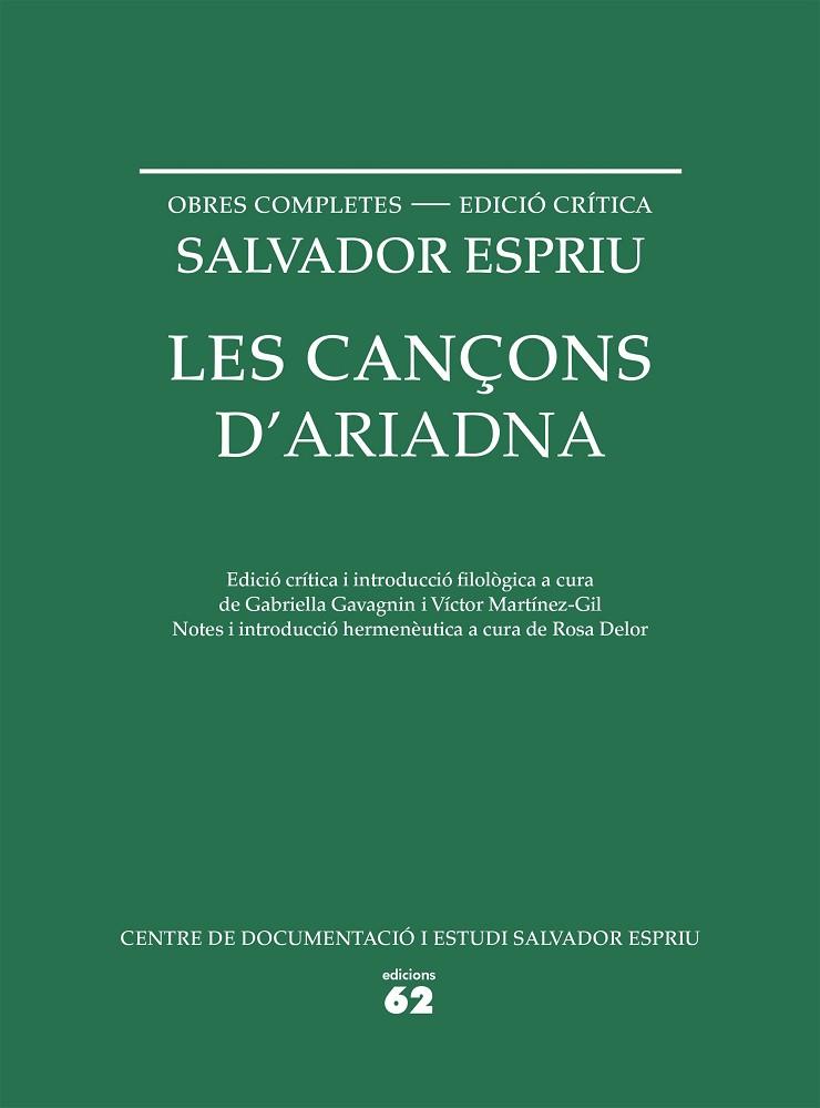 LES CANÇONS D'ARIADNA | 9788429773330 | ESPRIU, SALVADOR