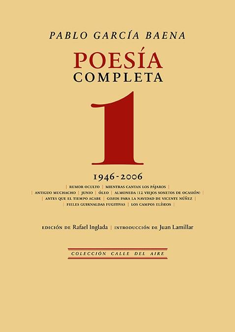 Poesía completa 01 | 9788418387869 | PABO GARCIA