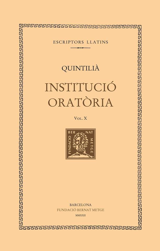 Institució oratòria vol. X Llibre XI | 9788498593990 | QUINTILIA