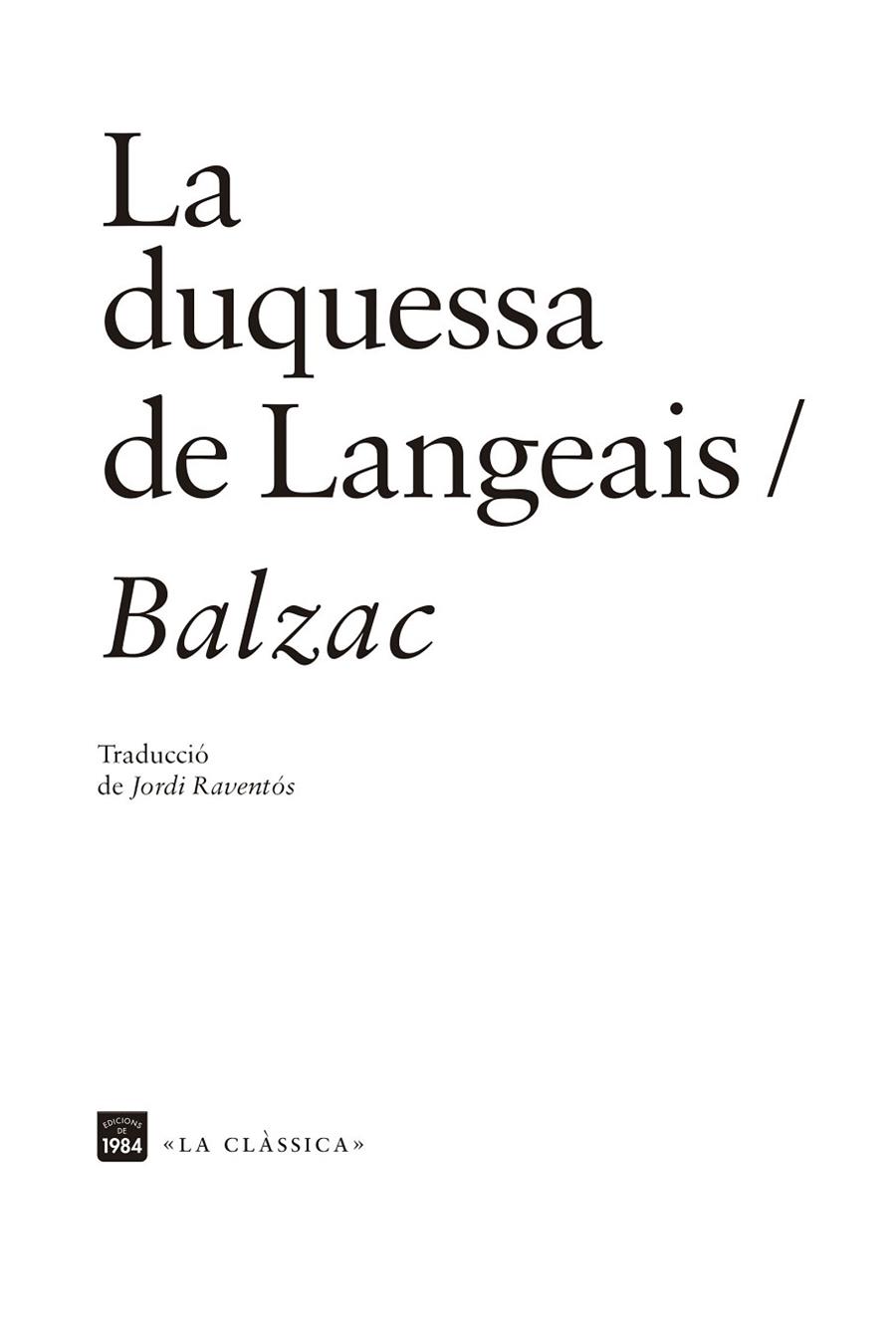 La duquessa de Langeais | 9788418858161 | Honoré de Balzac