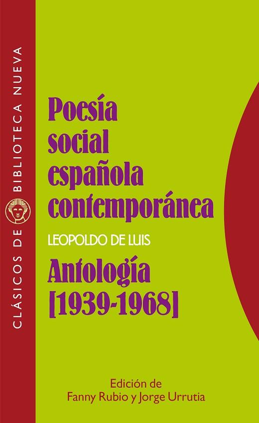POESIA SOCIAL ESPAÑOLA CONTEMPORANEA 1939-1968 | 9788470308031 | LUIS, LEOPOLDO DE