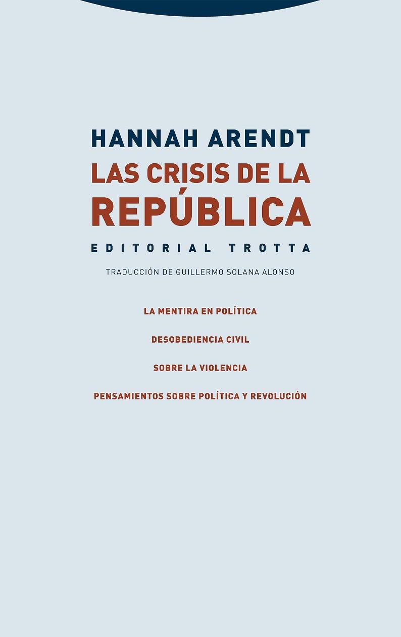 Las crisis de la República | 9788413641102 | HANNAH ARENDT