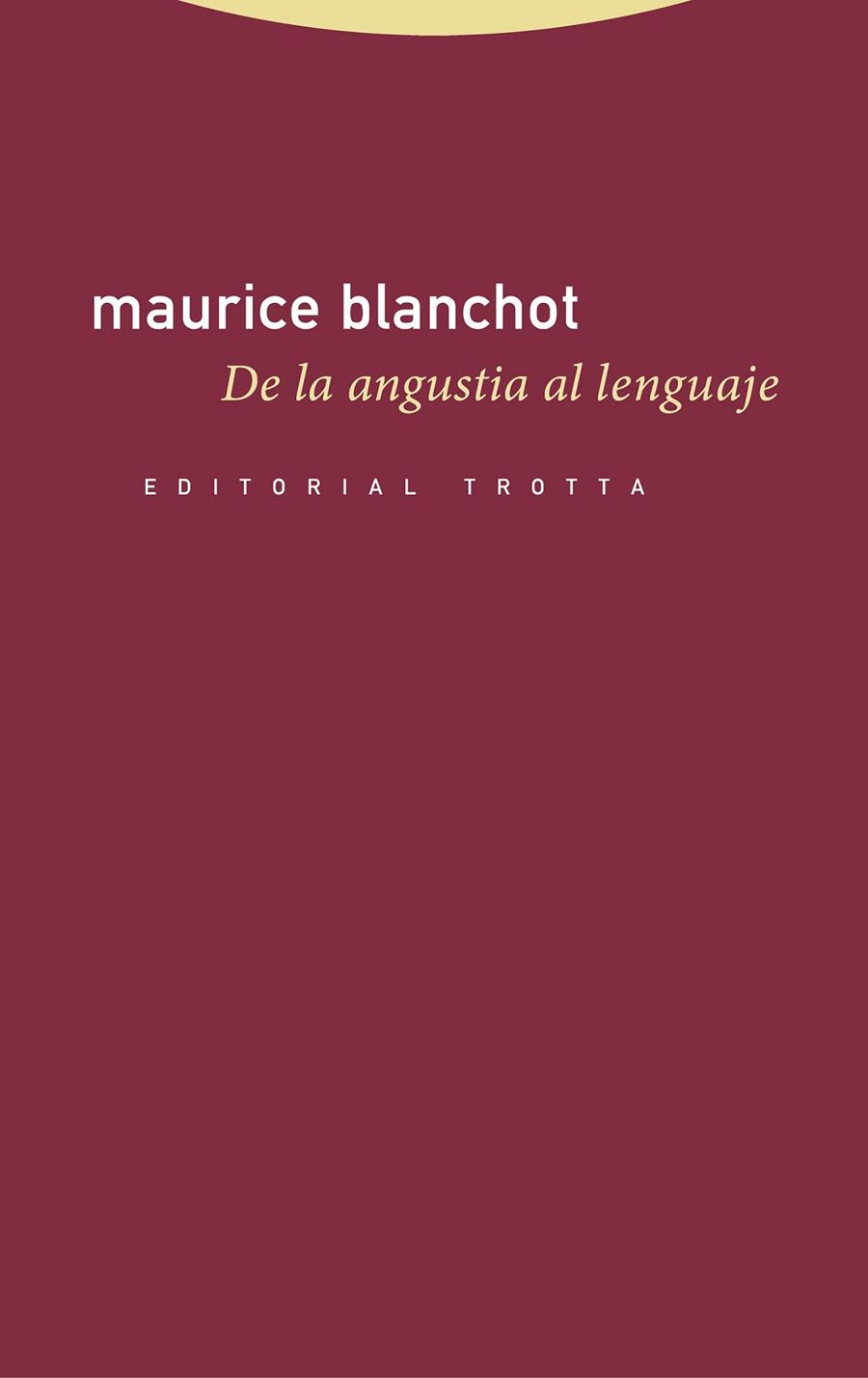 De la angustia al lenguaje | 9788498799996 | MAURICE BLANCHOT