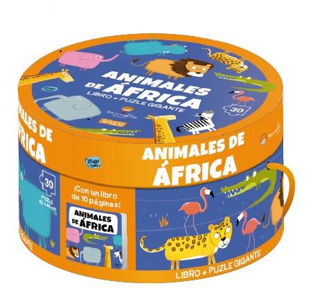 LOS ANIMALES DE AFRICA. CAJAS REDONDAS. CON PUZZLE EDIC. ILUSTRADO (ESPAÑOL) | 9788418127489 | MANOLITO BOOKS