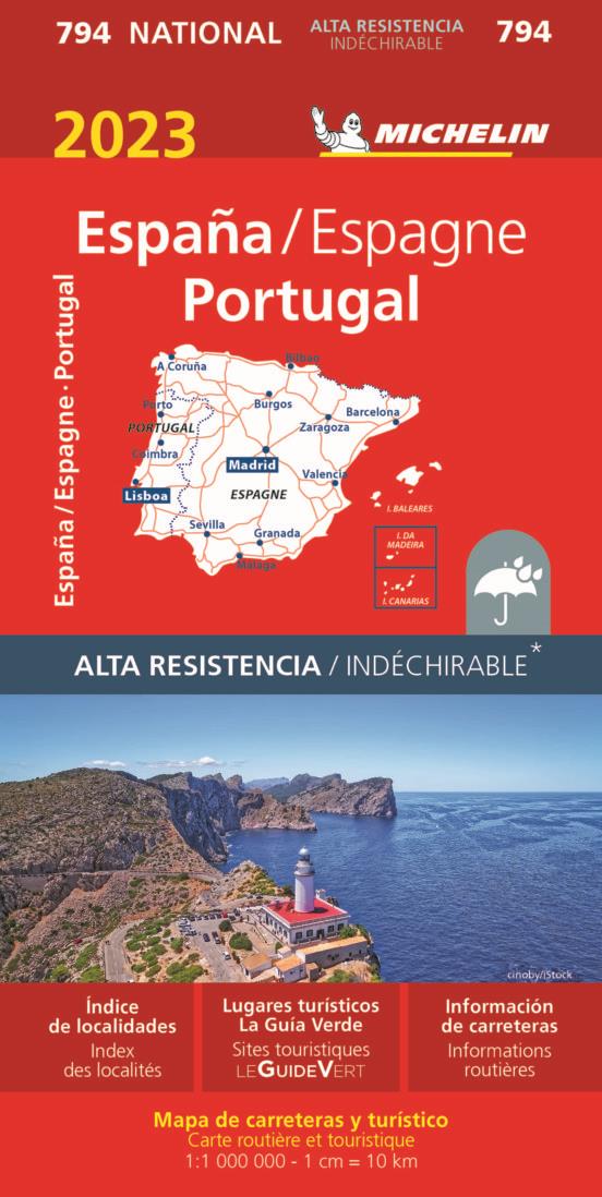 MAPA 2023 ESPAÑA PORTUGAL ALTA RESISTENCIA REF 794 | 9782067258266 | MICHELIN