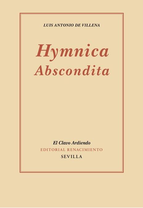 HYMNICA ABSCONDITA | 9788416685660 | LUIS ANTONIO DE VILLENA