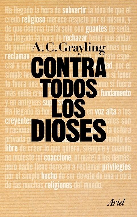 CONTRA TODOS LOS DIOSES | 9788434469822 | CRAYLING, A.C.