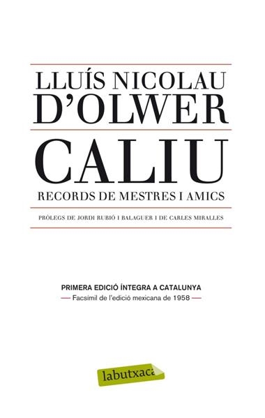 CALIU | 9788499305066 | NICOLAU OLWER, LLUIS