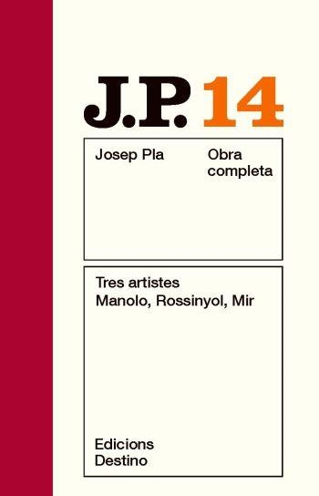 TRES ARTISTES, MANOLO, ROSSINYOL, MIR OCJP 14 | 9788497101547 | PLA, JOSEP