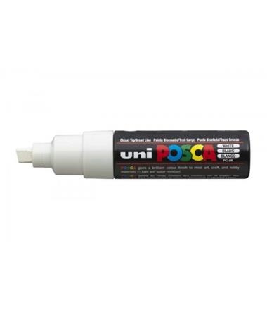 POSCA PC-8K WHITE CHISEL SHAPED | 4902778916599 | UNI POSCA