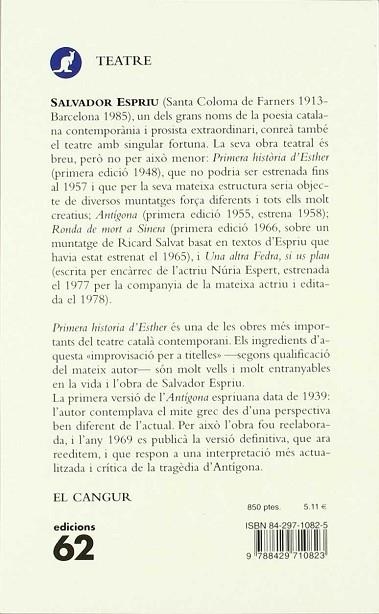 PRIMERA HISTORIA D'ESTHER ANTIGONA (CANGUR) | 9788429710823 | ESPRIU, SALVADOR