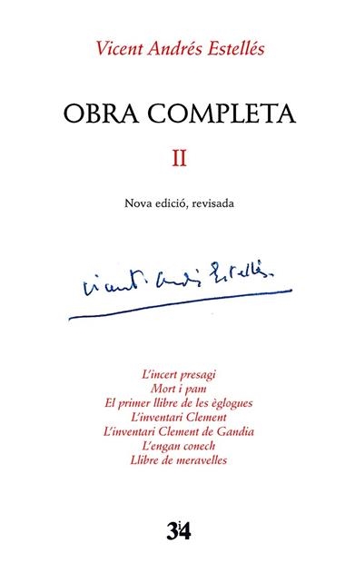 OBRA COMPLETA II | 9788475029696 | ANDRES ESTELLES, VICENT