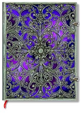 SILVER FILIGREE COLLECTION AUBERGINE ULTRA LINED | 9781439728932 | PAPERBLANKS