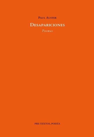 DESAPARICIONES POEMAS | 9788481910858 | PAUL AUSTER