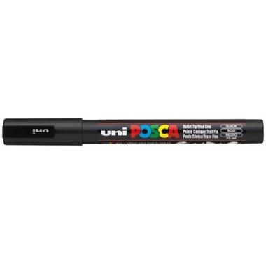 POSCA PC-3M BLACK BULLET SHAPED | 4902778915776 | UNI POSCA