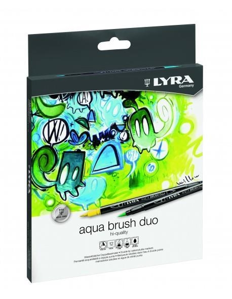 CAIXA 12 RETOLADORS DUO BRUSH AQUARALABLE GIOTTO | 4084900661628 | LYRA