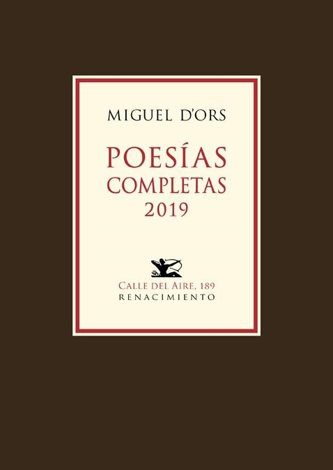 POESIAS COMPLETAS 2019 | 9788417950002 | MIGUEL D'ORS