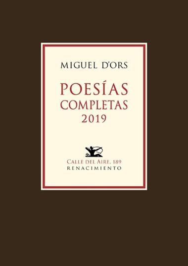 POESIAS COMPLETAS 2019 | 9788417950002 | MIGUEL D'ORS