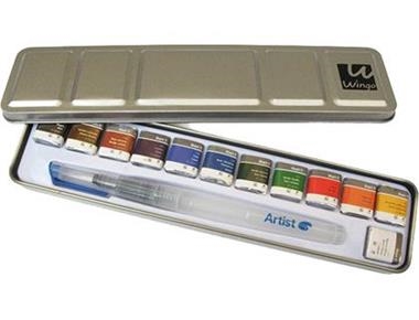 AQUAREL·LES DE 12 COLORS + PINZELL CAIXA METAL·LICA | 3660310075487 | START
