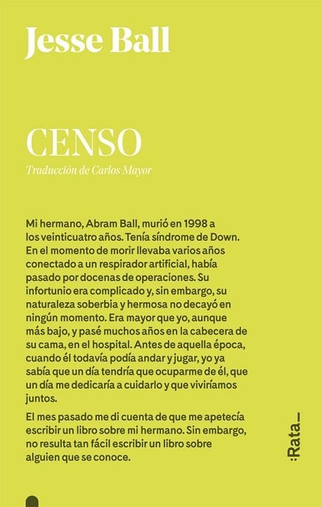 CENSO | 9788416738304 | JESSE & BALL
