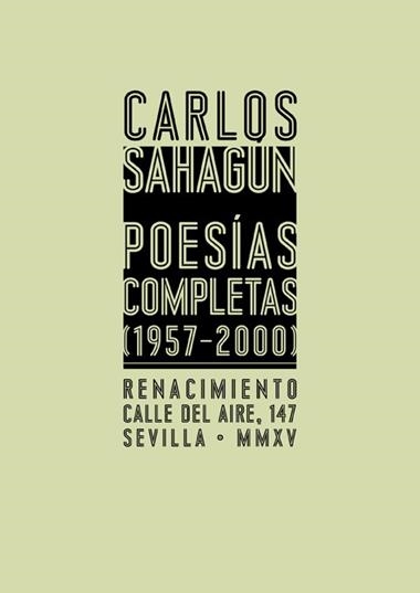Poesías completas, 1957-2000 | 9788416246984 | Carlos Sahagún