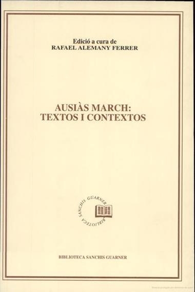 AUSIAS MARCH TEXTOS I CONTEXTOS | 9788478268726 | ALEMANY FERRER, RAFAEL