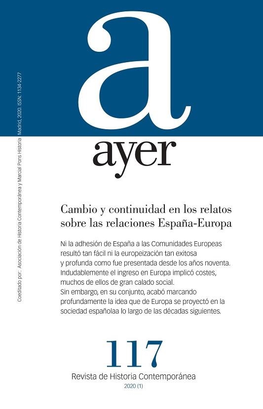 Ayer 117  Cambio y continuidad en los relatos | 9788417945138 | Antonio Moreno Juste