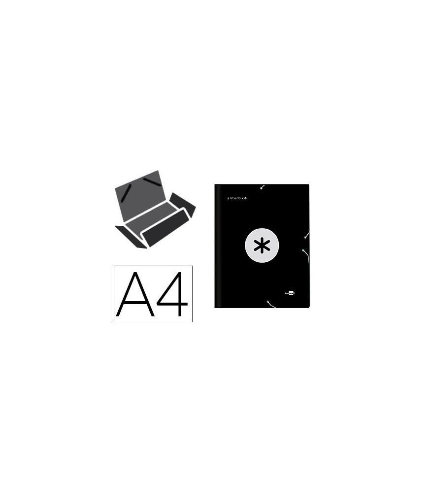 CARPETA ANTARTIK GOMES A4 3 SOLAPES CARTRO FORRAT NEGRA | 8423473870796 | LIDERPAPEL