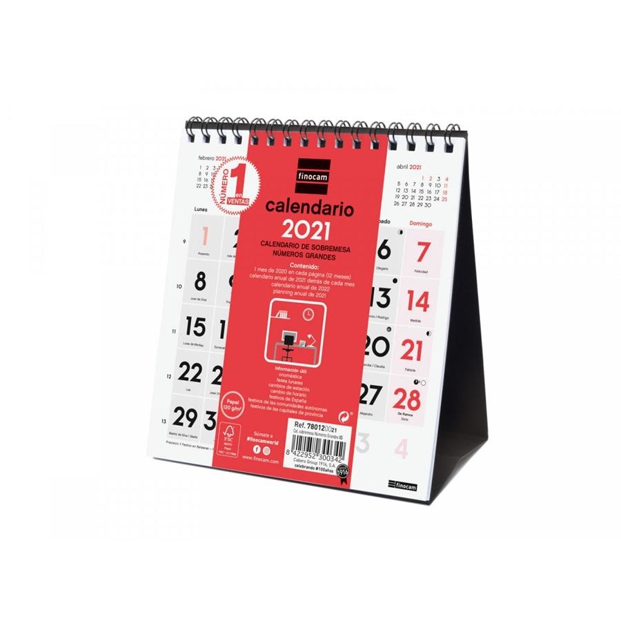 CALENDARI DE SOBRETAULA NEUTRE 2021 NÚMEROS GRANS | 8422952300335 | 433