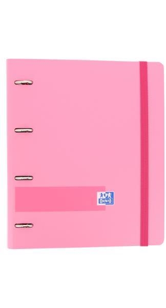 CARPETA 4 ANELLES EUROPEANBINDER POLYFOAM 4 ANELLES 35MM DIN A4 TAPA EXTRADURA AMB GOMA ROSA | 8427291023594 | OXFORD