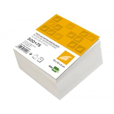 TACO DE NOTES ENCOLADES 80GR 500+75F 10X10X6CM | 8423473114098 | LIDERPAPEL