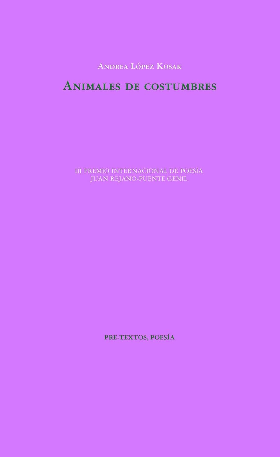 Animales de costumbres | 9788418935138 | Andrea López Kosak