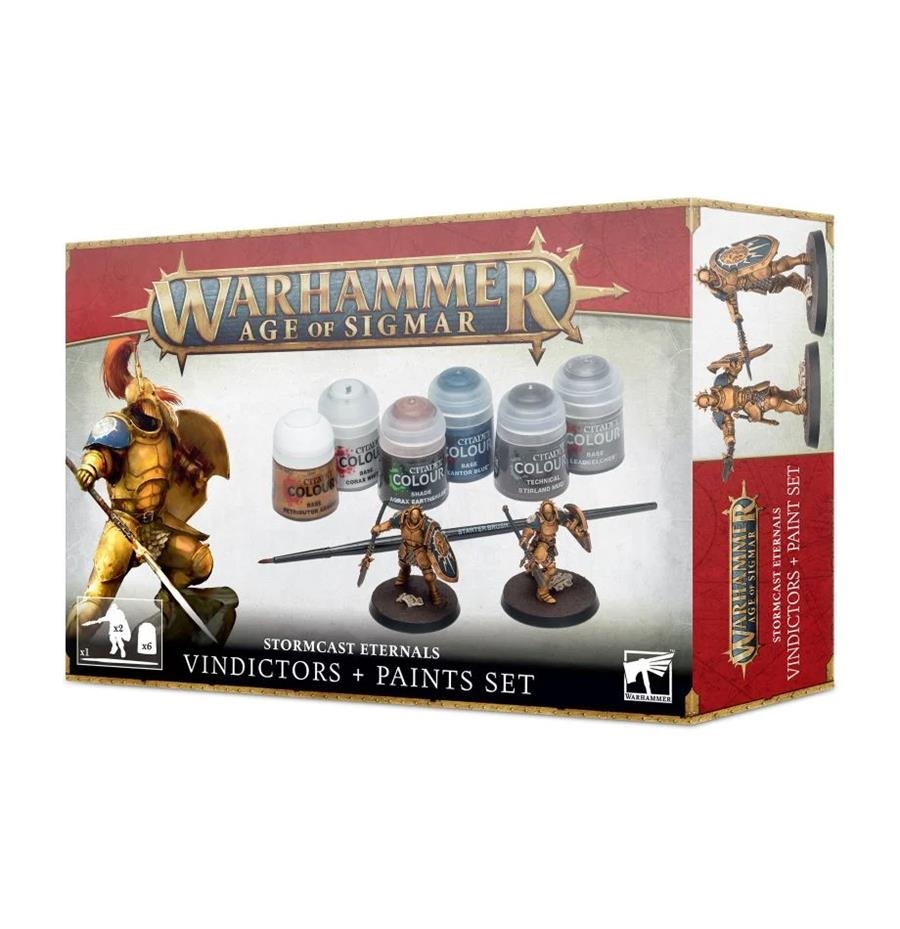 WARHAMMER AGE OF SIGMAR STORMCAST ETERNALS VINIDICTORS + PAINTS SET | 5011921157532 | GAMES WORKSHOP