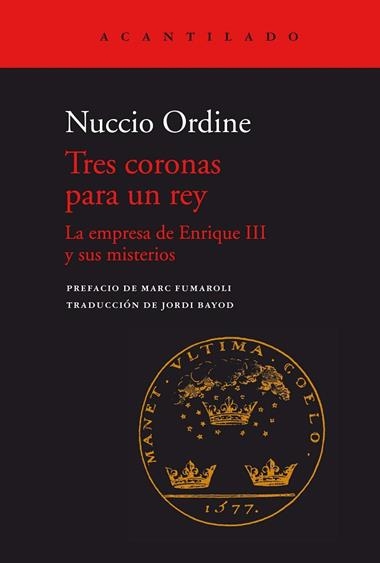 Tres coronas para un rey | 9788418370922 | Nuccio Ordine