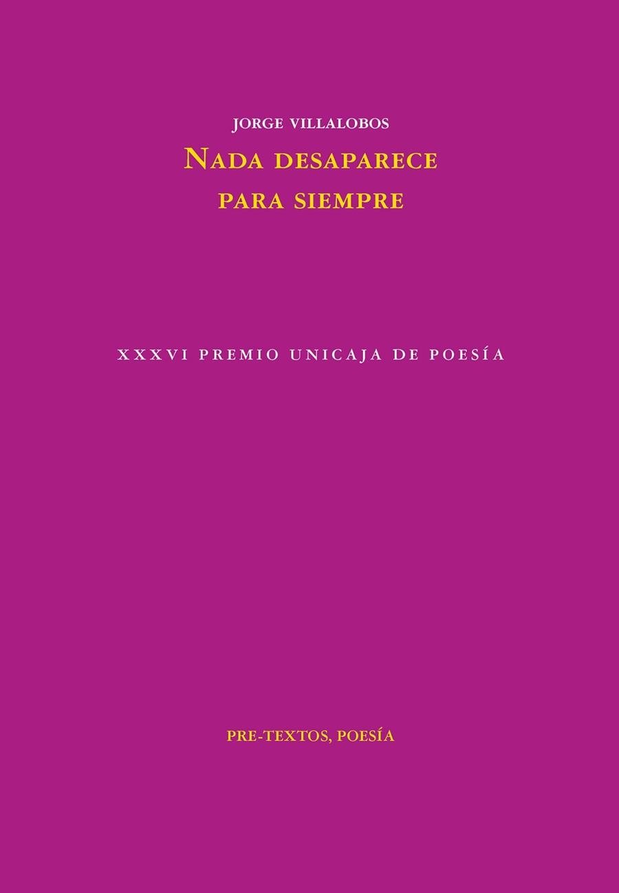 Nada desaparece para siempre | 9788418935961 | Jorge Villalobos