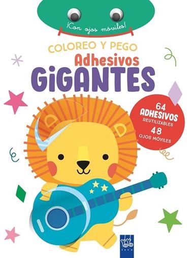 Coloreo y pego adhesivos gigantes Leon | 9788408266389 | YOYO