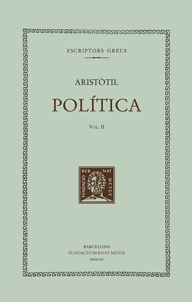 POLÍTICA VOL. II | 9788498594089 | ARISTÒTIL