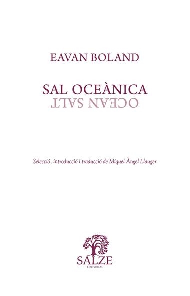 SAL OCEÀNICA | 9788409376810 | EAVAN BOLAND