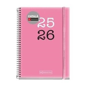 AGENDA ESCOLAR 2025-2026 SV HORITZONTAL DIN A6 ESPIRAL ROSA | 8422593268599 | MIQUELRIUS