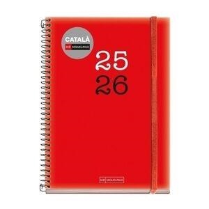 AGENDA ESCOLAR 2025-2026 SV HORITZONTAL DIN A5 ESPIRAL VERMELL | 8422593269008 | MIQUELRIUS