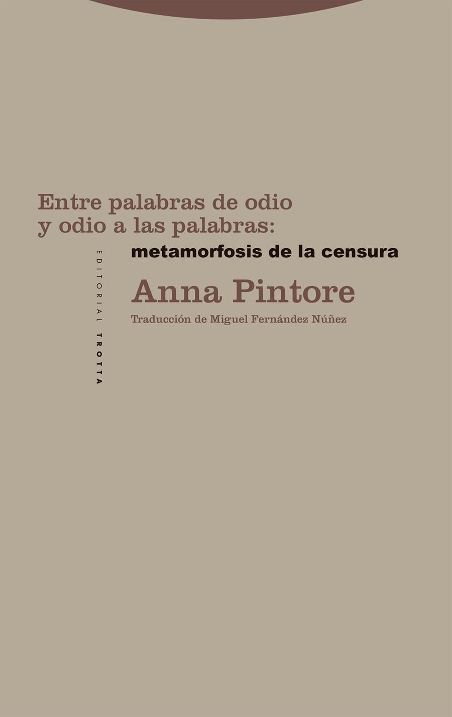 Entre palabras de odio y odio a las palabras | 9788413643069 | ANNA PINTORE