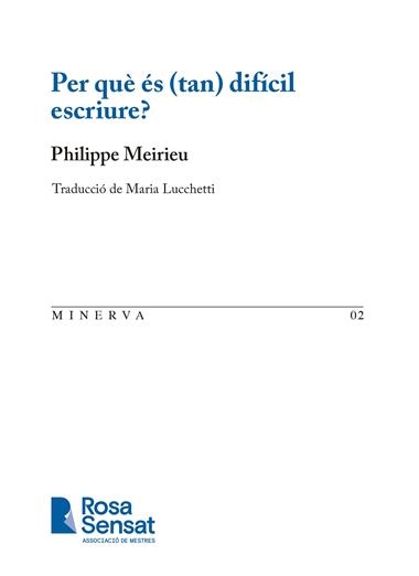 PER QUE ES TAN DIFICIL ESCRIURE | 9791399004519 | PHILIPPE MEIRIEU & MARIA LUCCHETTI