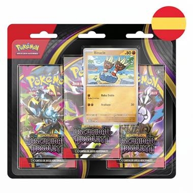POKEMON TCG BLISTER BINACLE 3 SOBRES COLECCION OSCURIDAD ABSOLUTA | 196214142442 | POKEMON TRADING CARD GAME