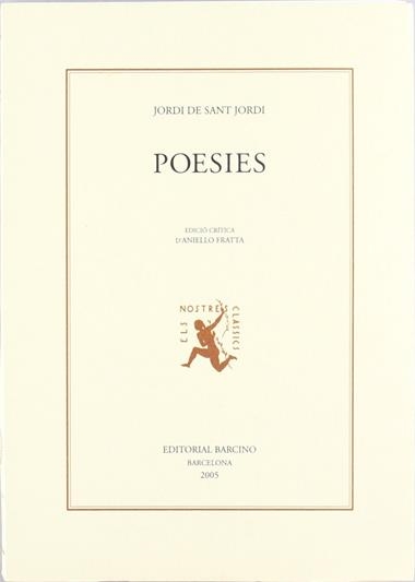 POESIES -JORDI DE SANT JORDI- | 9788472267169 | JORDI DE SANT JORDI